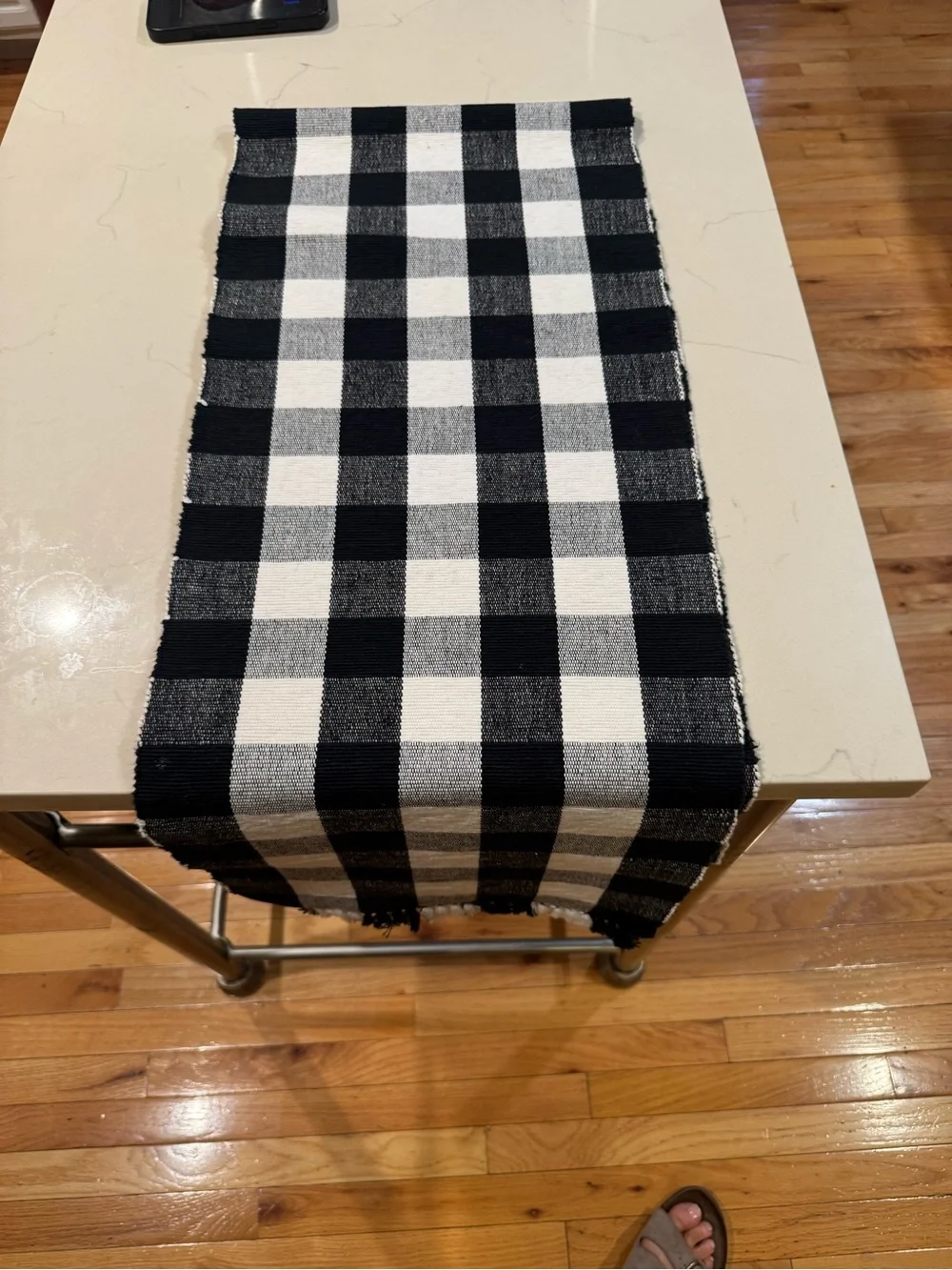 Black & White Buffalo Check Table Runner
